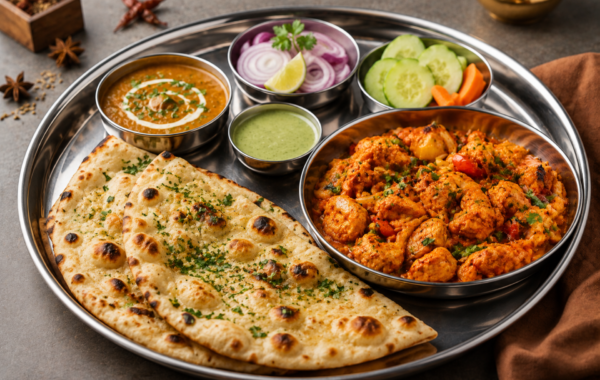 Chicken Chur Chur Naan Thali